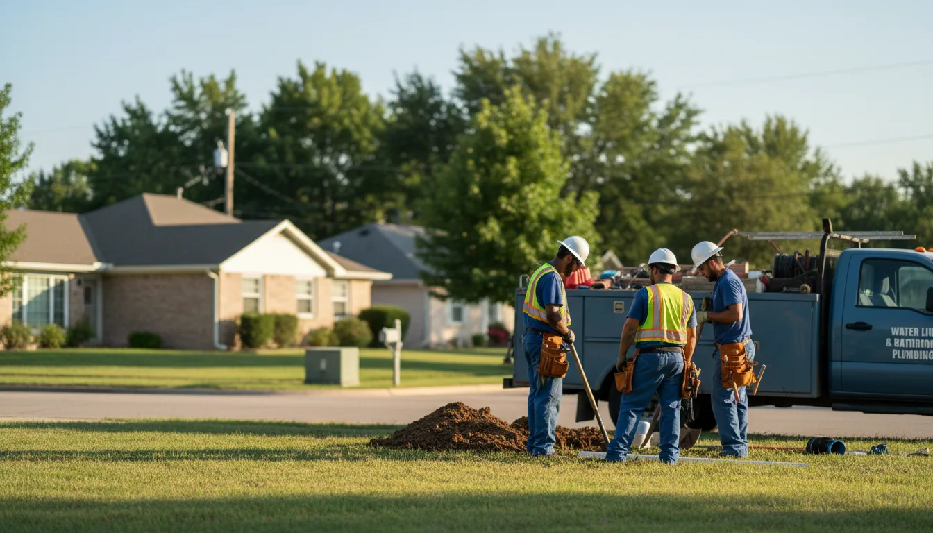 Residential water line and bathroom plumbing service in Athena, OR